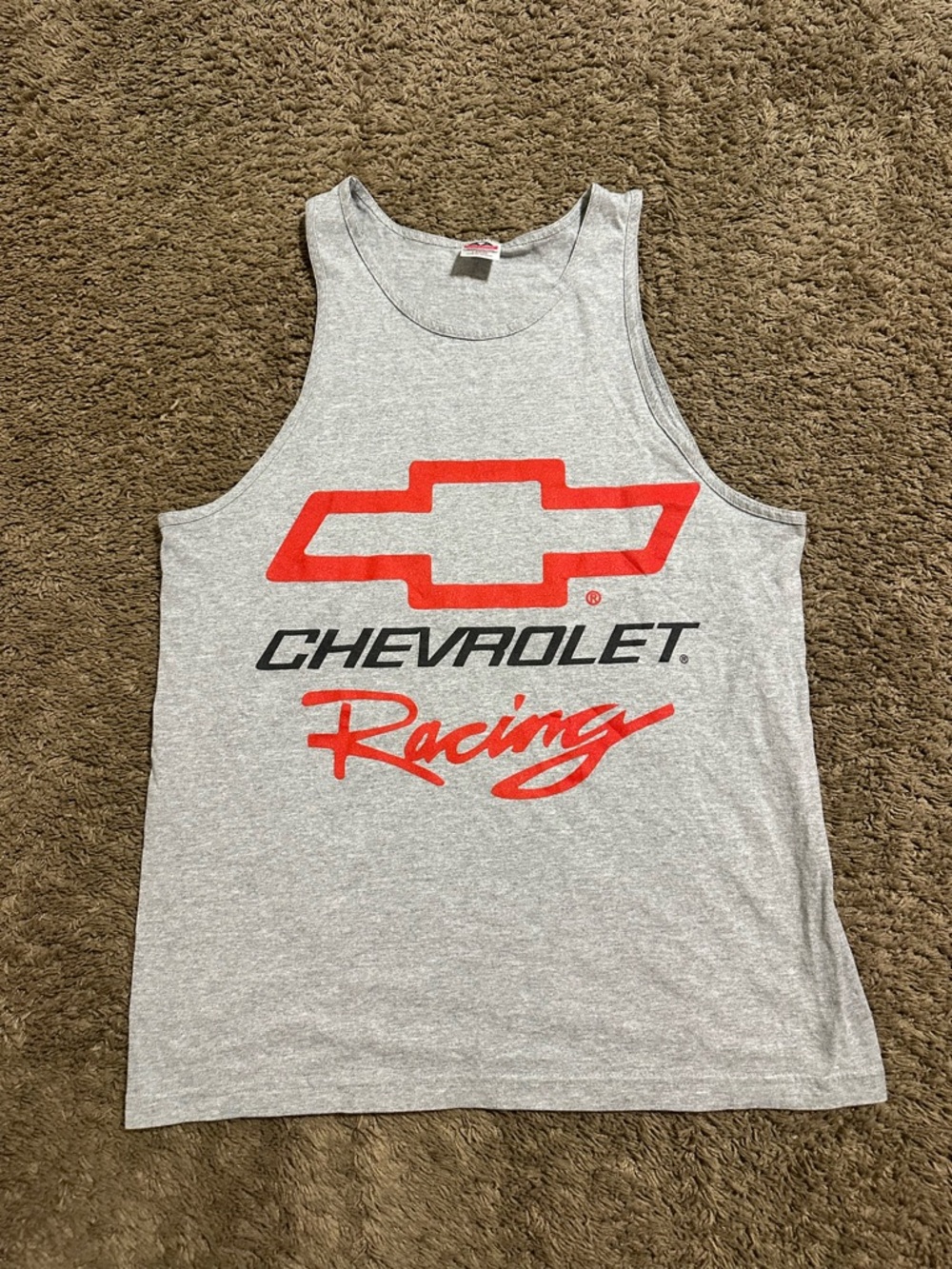 Vintage Chevrolet racing “triple grey” tank top 00s size large